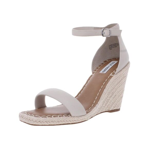 STEVE MADDEN Womens Beige Comfort Submit Square Toe Wedge